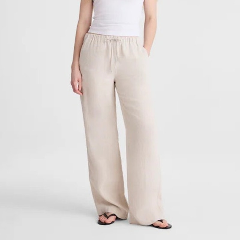 Madewell The Short Pull On Pant 100% Linen Oat Size Medium Short Nwt